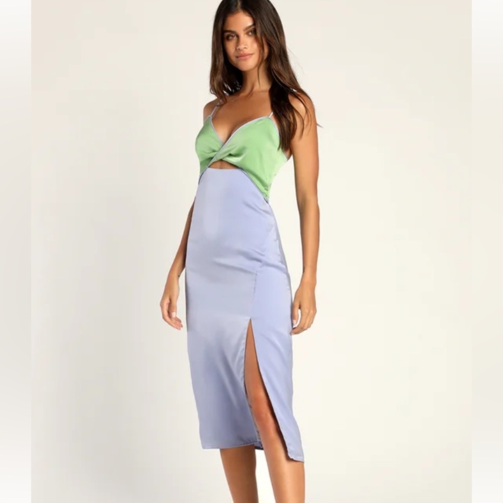 Lulu’s cut out color-block midi dress NWT